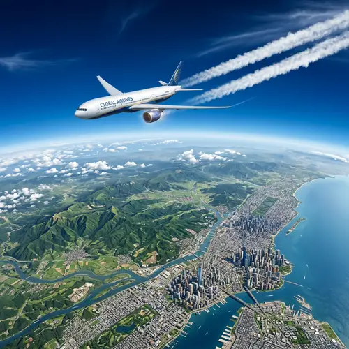 Commercial Airplane Chem Trails - Impactful Nature Contrast