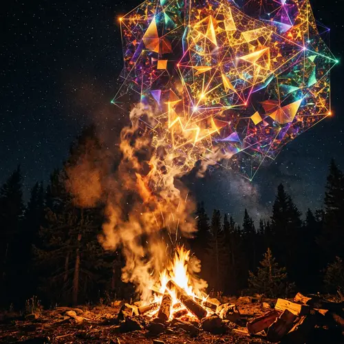 Campfire Smoke Transforms into Colorful Fractal Art