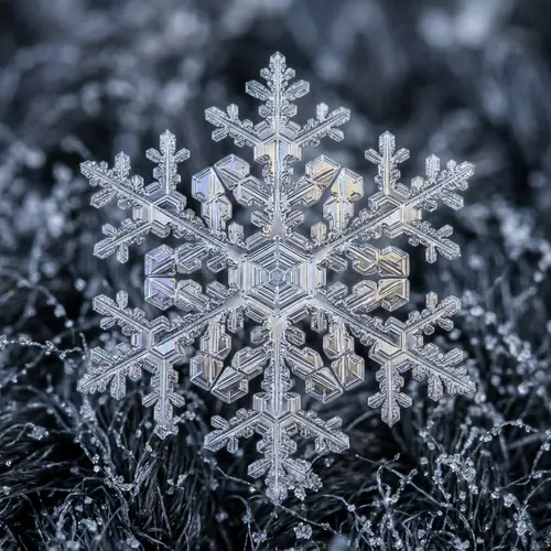 Realistic 3D Snowflake with Geometric Shapes