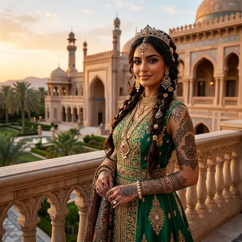 Realistic Princess Jasmine with Stunning Tattoos | Palace Background