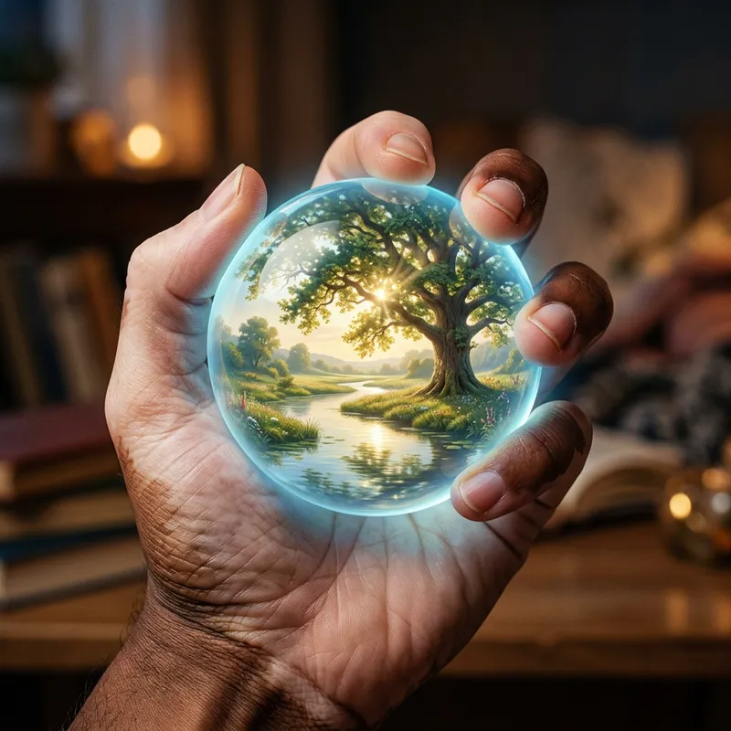 Dreamy Hand Grasping Peaceful Landscape | Serene Vision Dreamy Hand Grasping Peaceful Landscape | Serene Vision