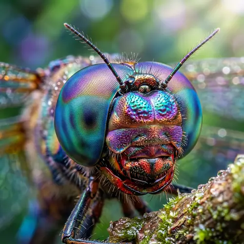 Surreal Colorful Dragonfly Close-Up Photography
