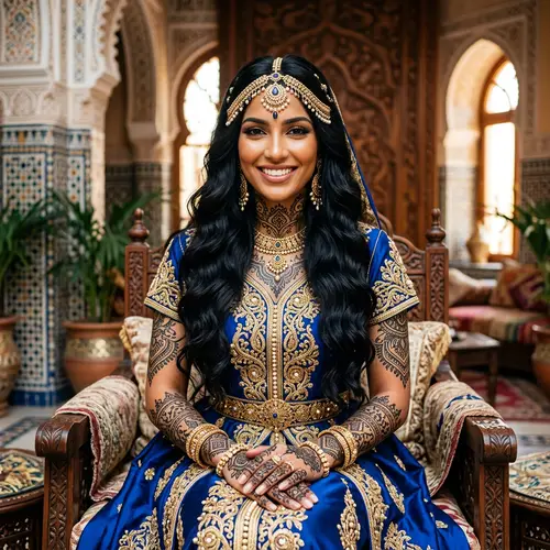 Regal Arabian Princess with Intricate Tattoos | Disney Inspired Art