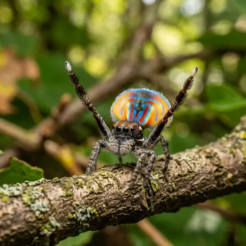 Detailed Jumping Spider Mating Dance Image