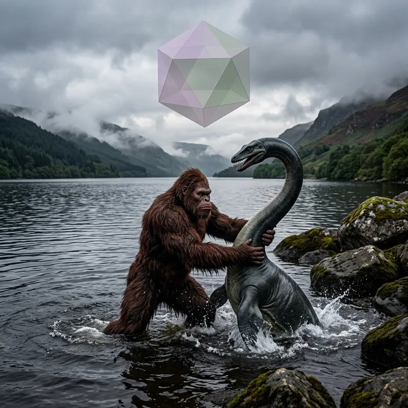 Epic Bigfoot vs Loch Ness Monster Battle in Fantastical Encounter