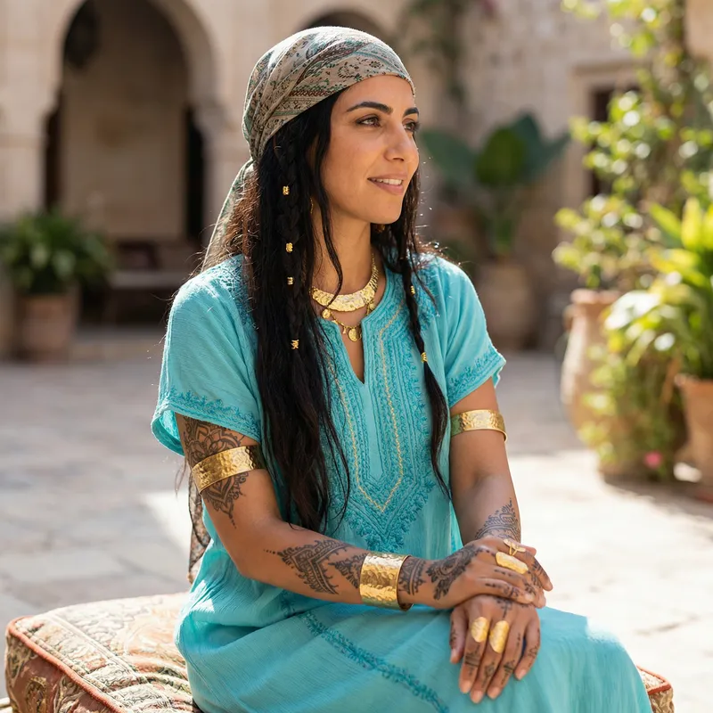 Realistic Princess Jasmine-Like Female with Stunning Tattoos Realistic Princess Jasmine-Like Female with Stunning Tattoos