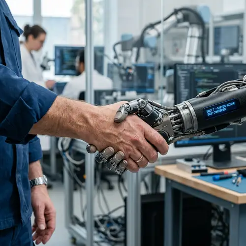 Human and Robot Handshake | Futuristic Robotics Image