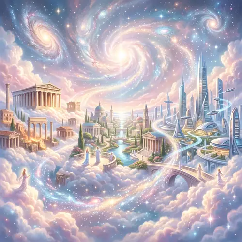 Eternal Now: Timeless Scene in Heavenly Atmosphere