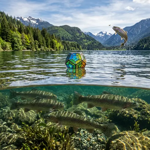 Trout Swimming Underwater in Stunning Landscape | Natural Beauty