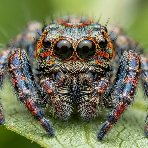 Jumping Spider Face | Vibrant Hues & Detailed Patterns