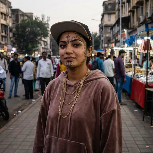 Urban South Asian Princess with Intricate Tattoos | Glamorous Street Style