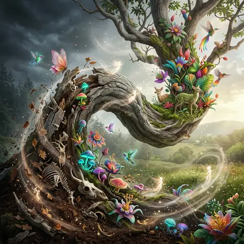 The Circle of Life: Realistic Yet Surreal Depiction of Transformation