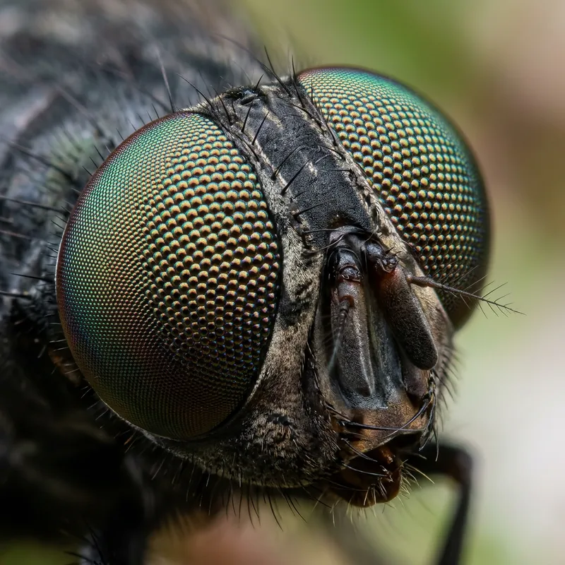 Semi-Colorful Fly's Eyes: Nature's Intricate Beauty