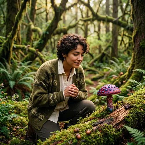 Psychedelic Mushroom Wonder in Enchanting Landscape