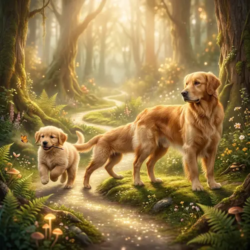 Surreal Golden Retriever Evolution | Charm to Elegance