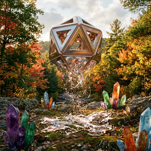 Reflective Geometric Object Melding with Colorful Crystals