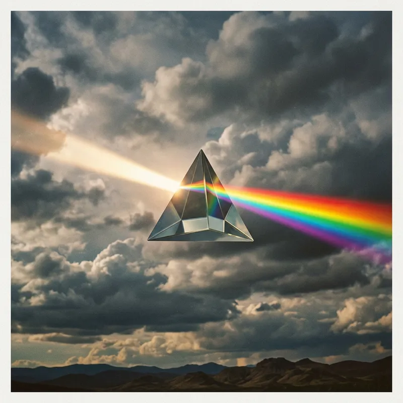 Crystal Prism in Sky: Celestial Light Show