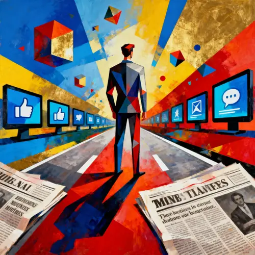 Kandinsky Style Abstract Art: Social Media vs Newspapers