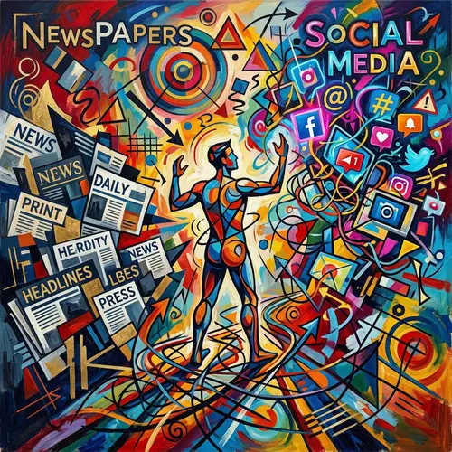 Kandinsky Style Abstract Art: Social Media vs Newspapers