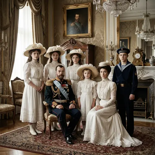 Romanov Family Portrait: Elegance of Early 20th Century