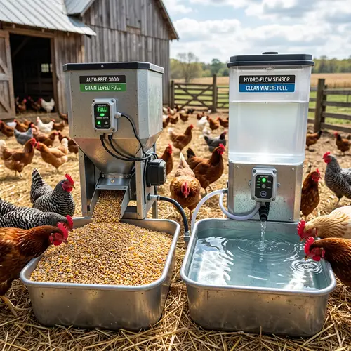 Automatic Chicken Feeder & Watering System with Sensor