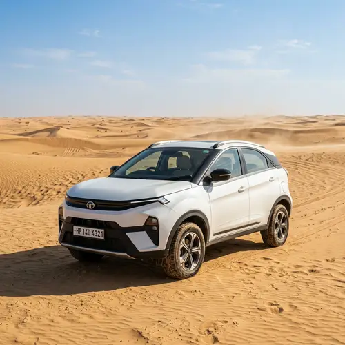 White Tata Nexon HP14D4321 in Dubai Desert