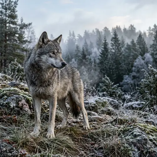 Majestic Wolf in Natural Habitat | Wildlife Photography
