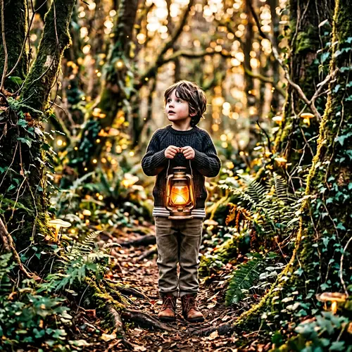 Explore a Magical Forest with a Vintage Lantern