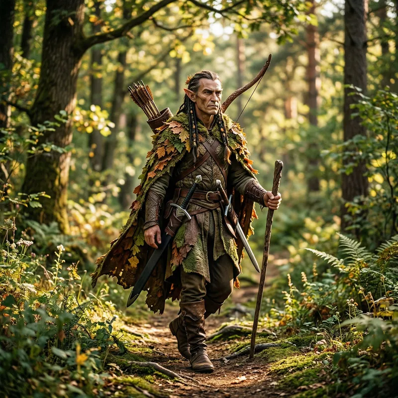 Mystical Forest Elf Ranger: Archer & Swordsman