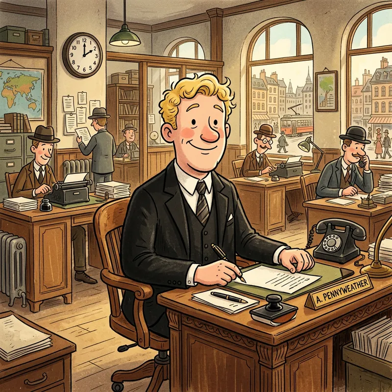 Blonde Man in Black Suit in Pixar-Style Office 3D Animation