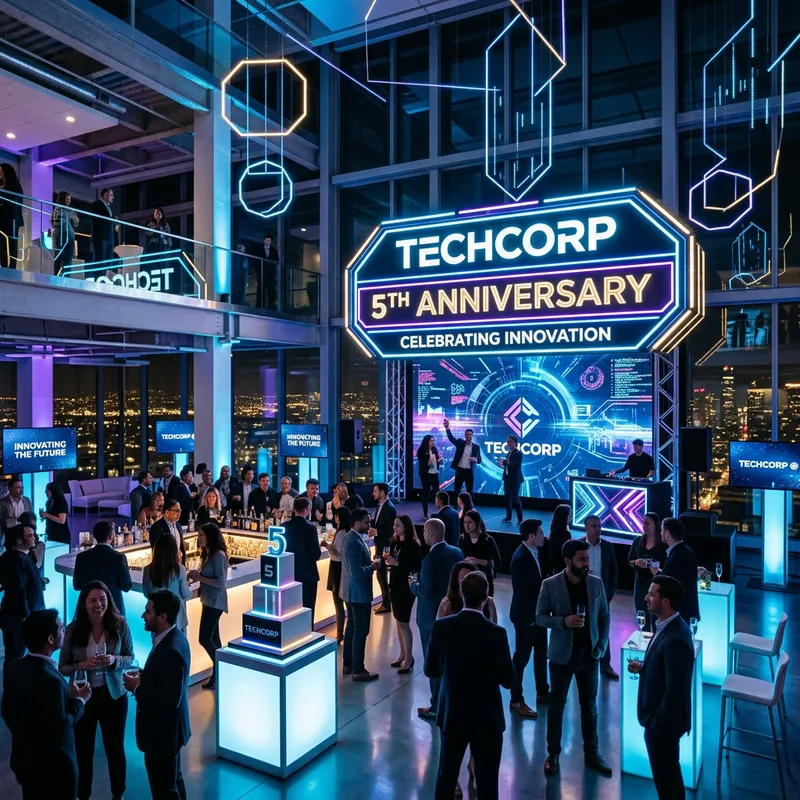 Innovative Design for Tech Company Birthday Event