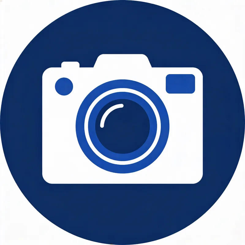 Midnight Blue Camera Icon - #1A4384 Design