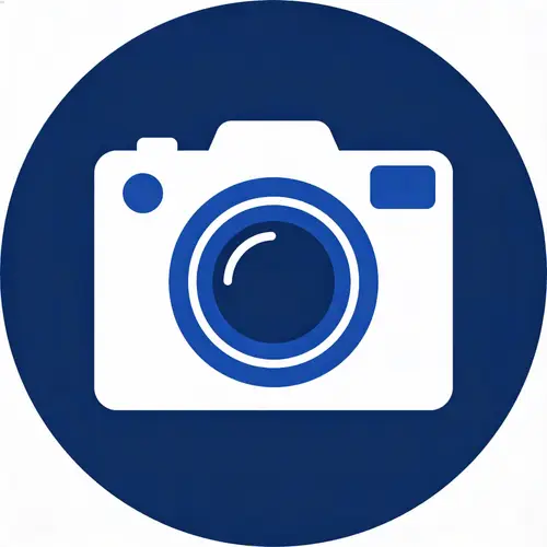 Midnight Blue Camera Icon - #1A4384 Design