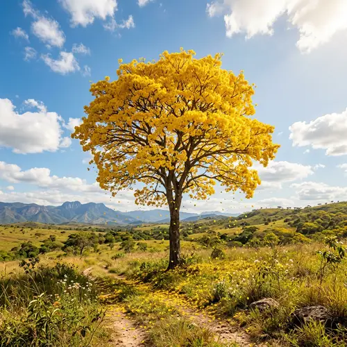 Beautiful Landscape with Araguaney Tree