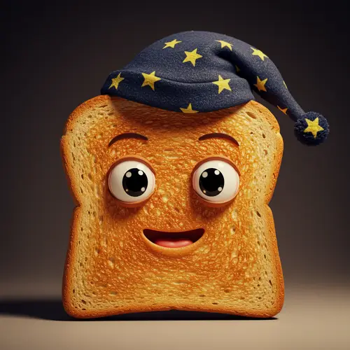 Anime Toast with Pajama Hat & Cute Expression