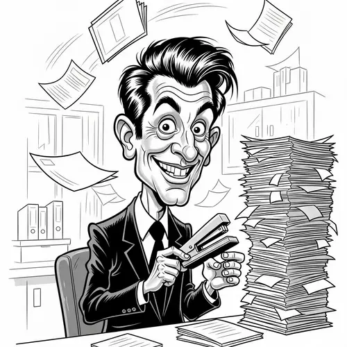 Funny Office Worker Caricature - Shop Now