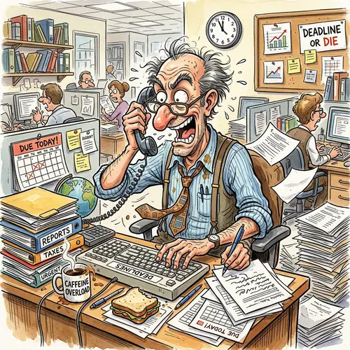 Funny Office Worker Caricature - Shop Now