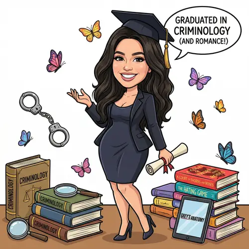 Elegant Cartoon Girl with Criminology Theme