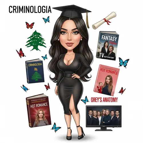 Elegant Cartoon Girl with Criminology Theme