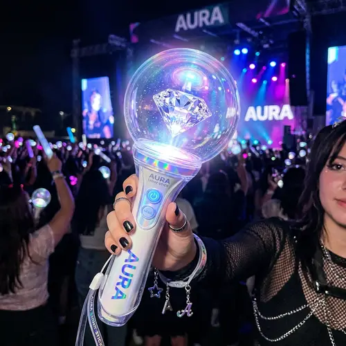 Kpop-Inspired Y2K Lightstick with Diamond Glow