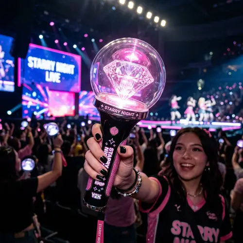 Kpop-Inspired Y2K Lightstick with Intricately Designed Diamond