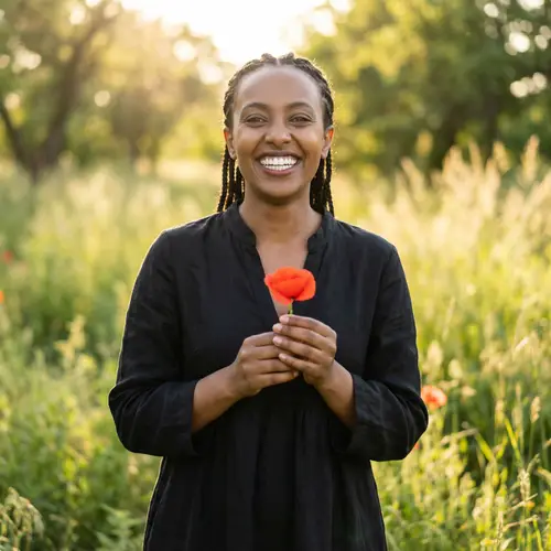 Ethereal Beauty: Ethiopian Model in a Black Dress