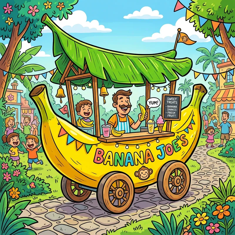 Cartoon Banana-Shaped Cart: Fun and Quirky Design