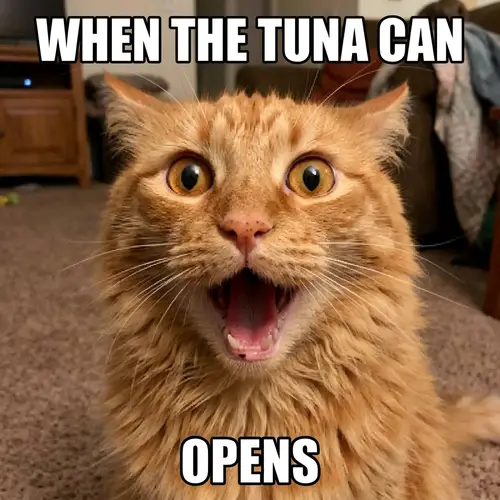 Orange Cat Meme 240x240 Pixel - Exaggerated Facial Expression