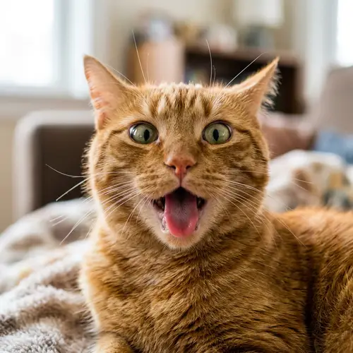 Humorous Expression of an Orange Cat