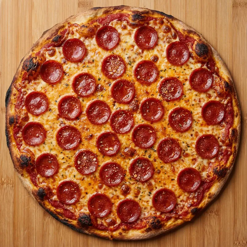 Delicious Uncut Pepperoni Pizza - A Culinary Delight