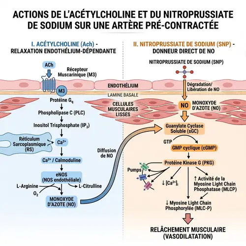 Acetylcholine & Sodium Nitroprusside Action Diagram