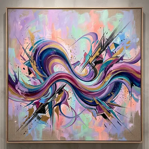 Abstract Painting Inspired by Popular R&B Singer's Music