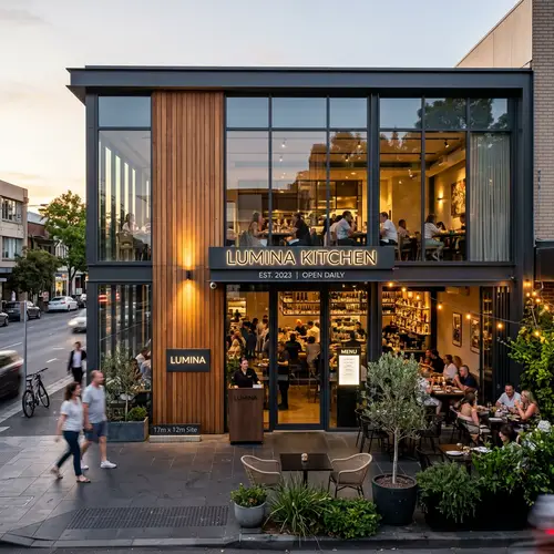 Modern Restaurant in a 17x12 Meter Space