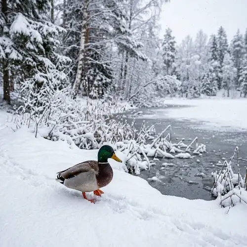 Winter Duck - Beautiful Scenery